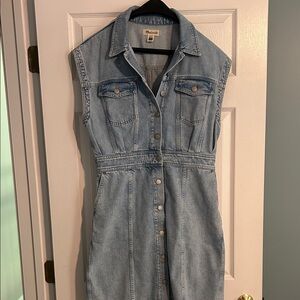 Madewell Blue Denim Midi Dress